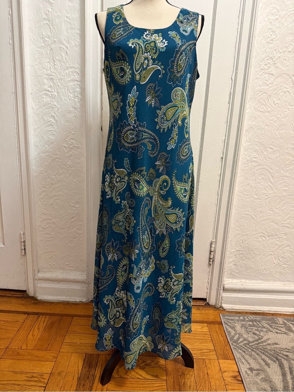 Teal Paisley Maxi dress - Picture 4 of 8